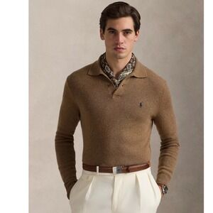 Polo Ralph Lauren Polo Sweater Mens XXL Lambswool Brown Italian VTG Heritage